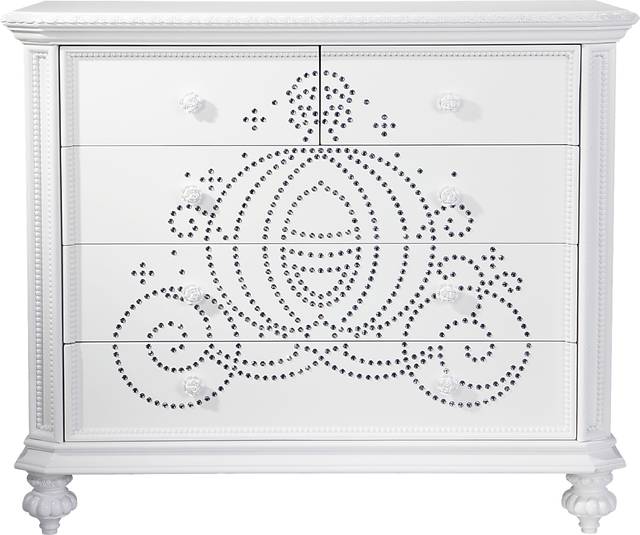 Disney Princess Fairytale White 5 Pc Nursery with Toddler & Conversion Rails - Thumbnail - Image 6