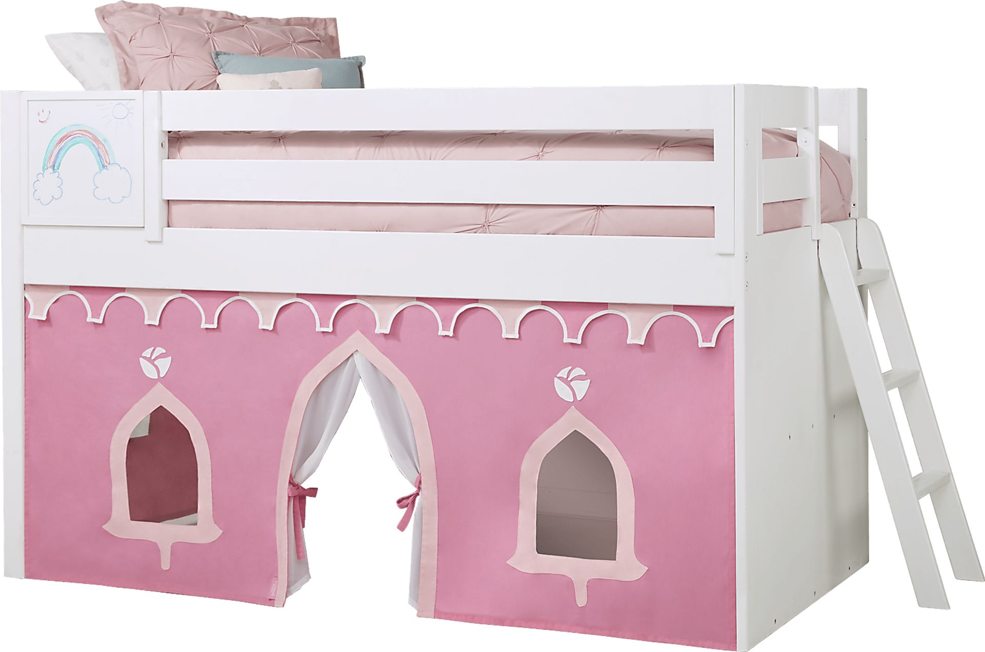 Disney Princess Fairytale White Loft Bed with Activity Panel - Image 1