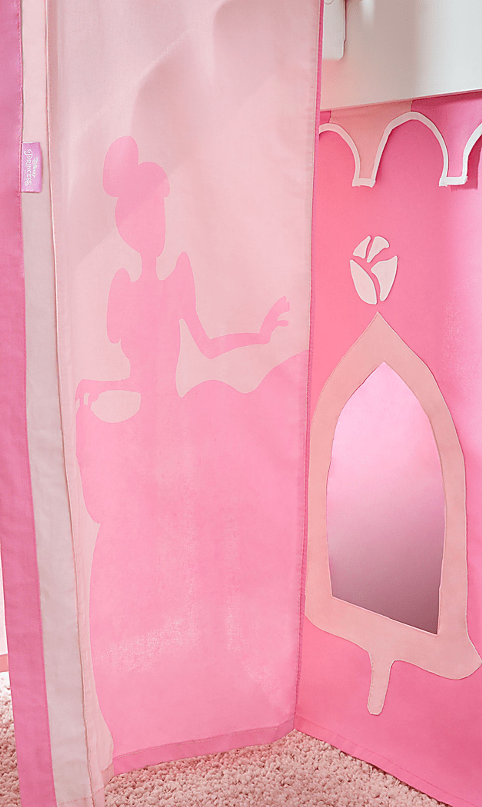 Disney Princess Fairytale White Twin Step Loft Bed with Slide and Tower - Image 7