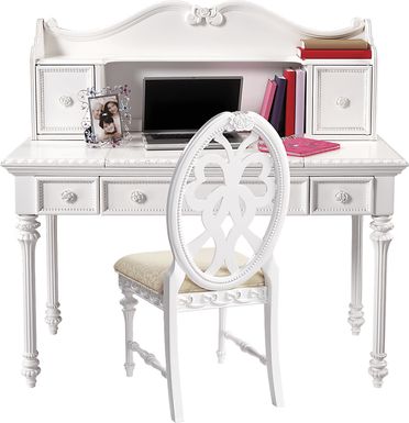 Disney Princess Fairytale White Vanity Desk with Hutch and Chair