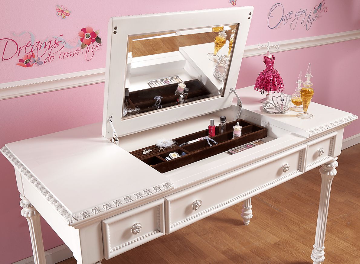 Disney Princess Fairytale White Vanity Desk with Hutch