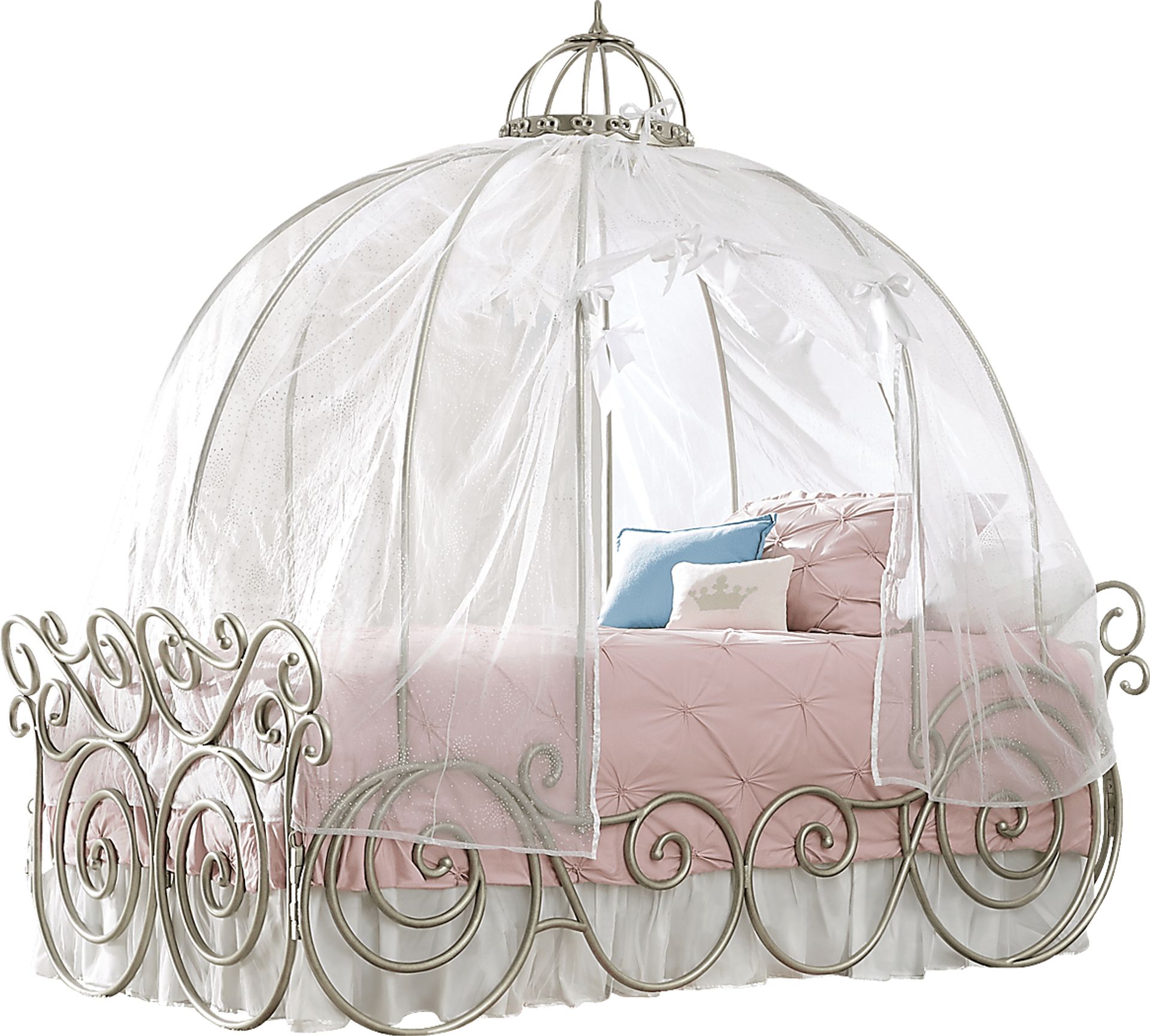 Disney Princess Fairytale Metal 5 Pc Twin Carriage Bed - Image 1