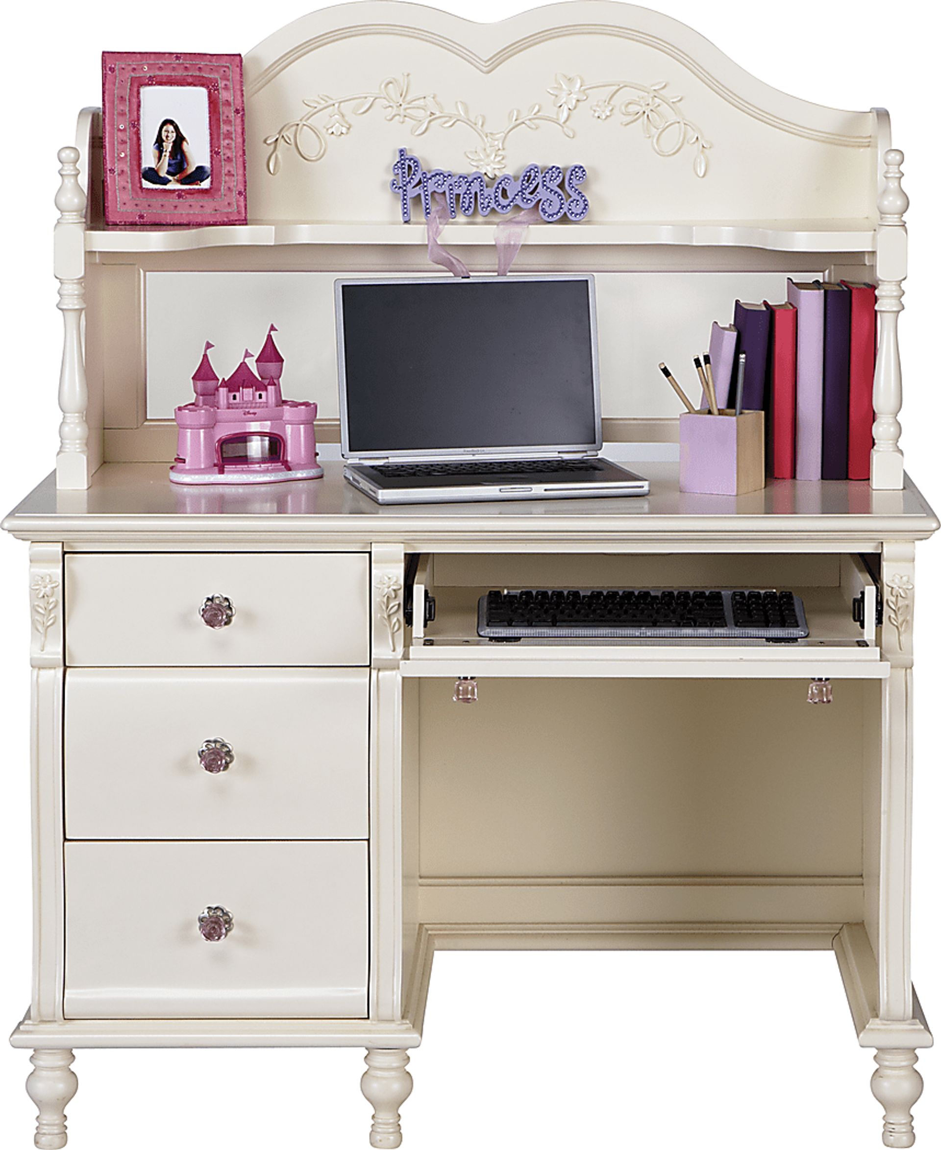 Disney Princess Pearl Desk & Hutch - Image 1