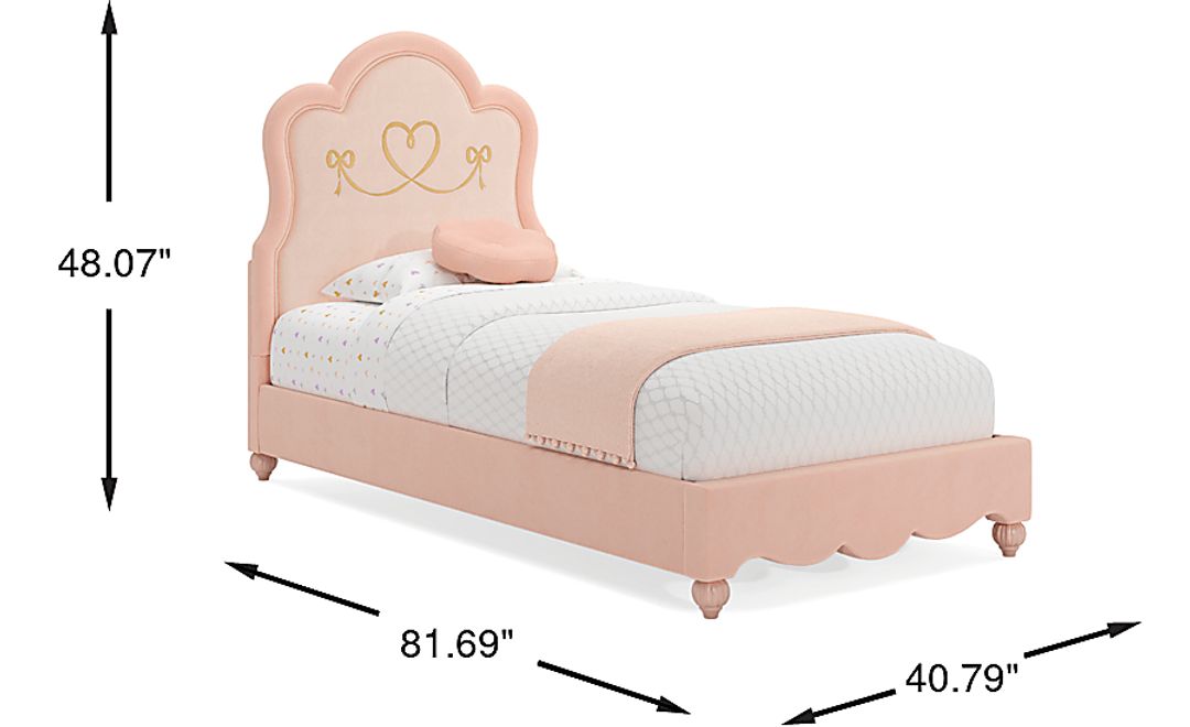 Disney Princess Pink Twin Upholstered Bed