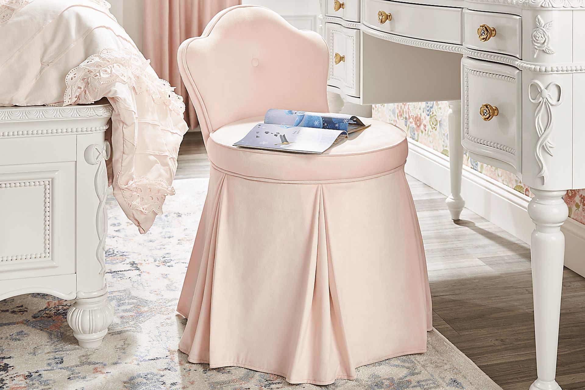 Disney Princess Pink Vanity Chair - Image 1