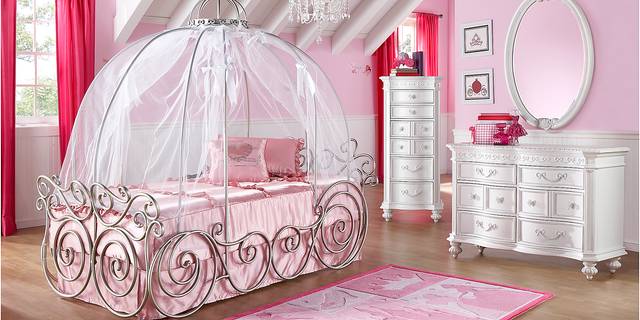Disney Princess Fairytale Silver 6 Pc Twin Carriage Bedroom - Thumbnail - Image 2