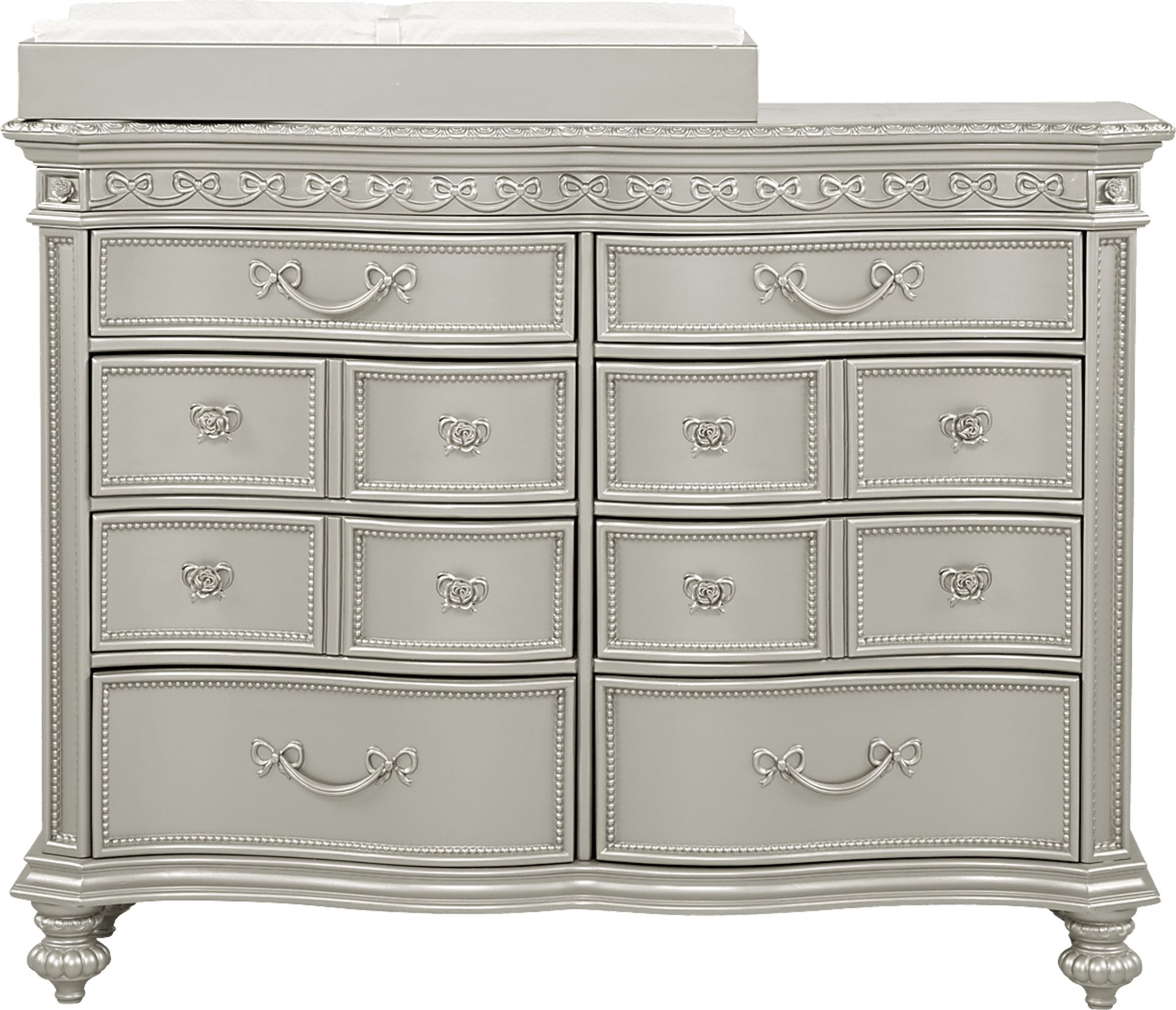 Disney Princess 4 Pc Silver Gray Bedroom Set With Dresser