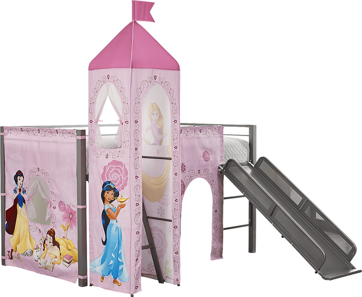 Disney Princess 6 Pc Silver Gray Tent Loft Bed Rooms to Go