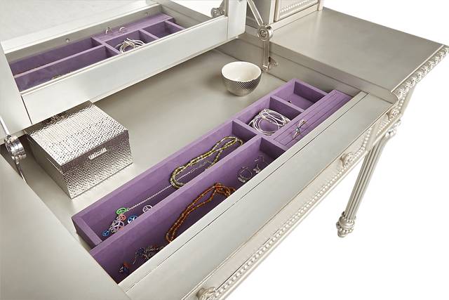 Disney Princess Fairytale Silver Vanity Desk with Hutch - Thumbnail - Image 2