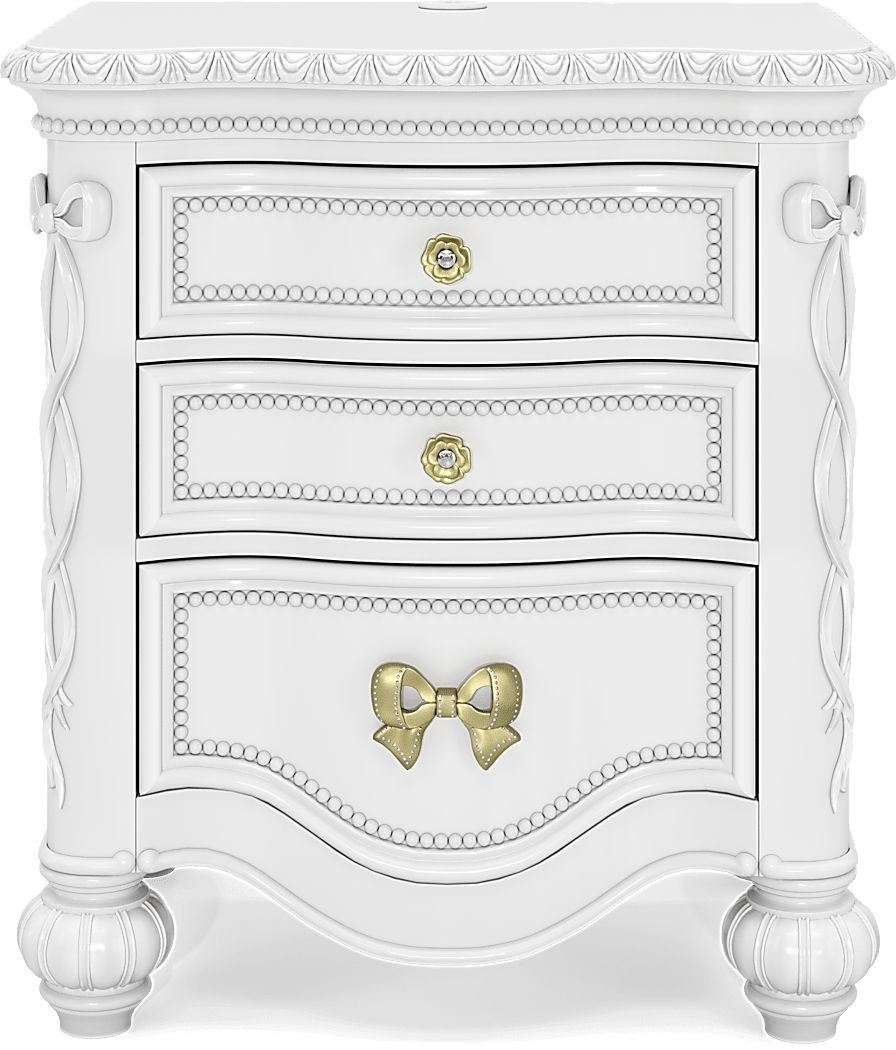 Disney Princess Sparkle White 3 Drawer Nightstand