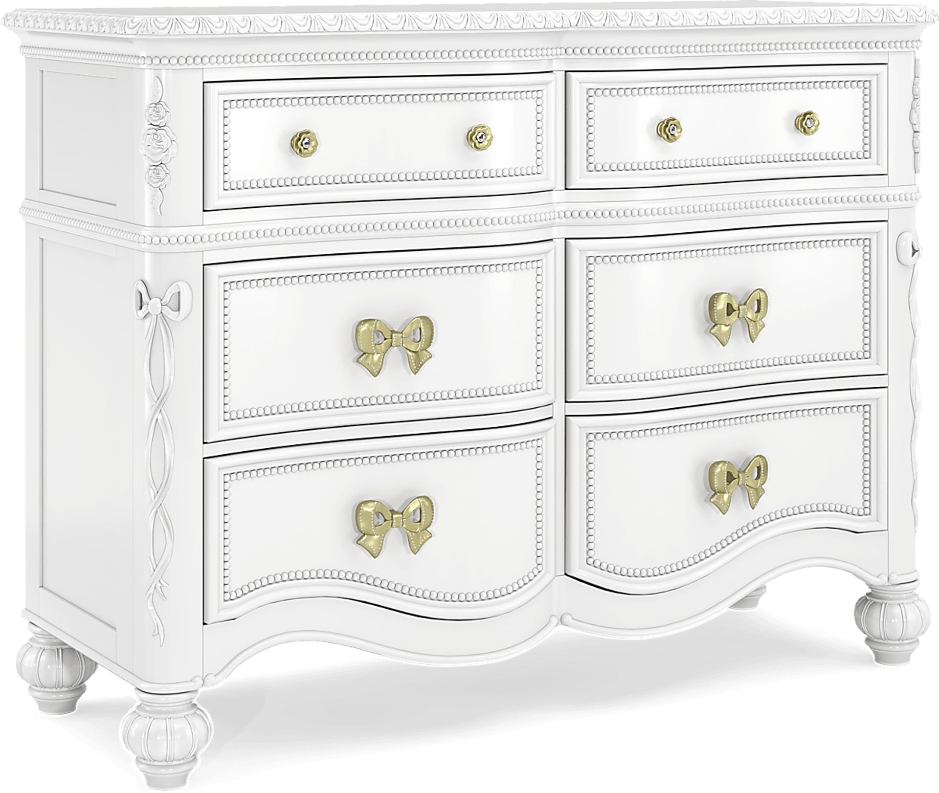 Disney Princess Sparkle White 6 Drawer Dresser - Image 6