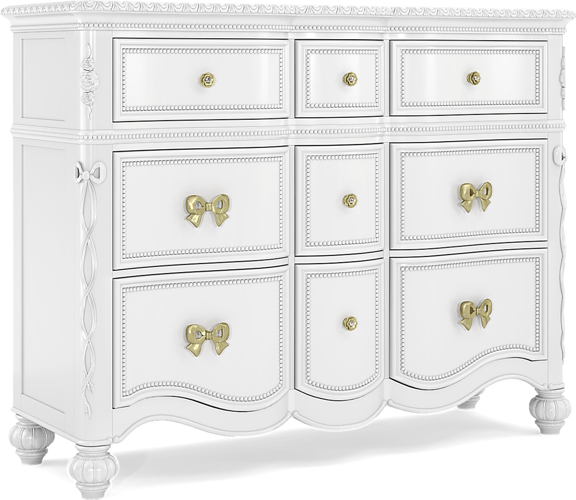 Disney Princess Sparkle White 9 Drawer Dresser - Image 2