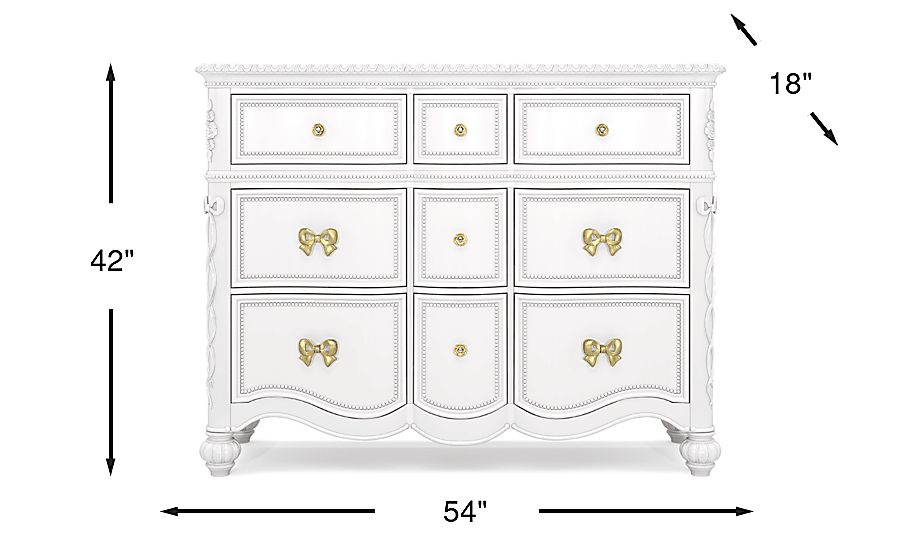 Disney Princess Sparkle White 9 Drawer Dresser - Thumbnail 4