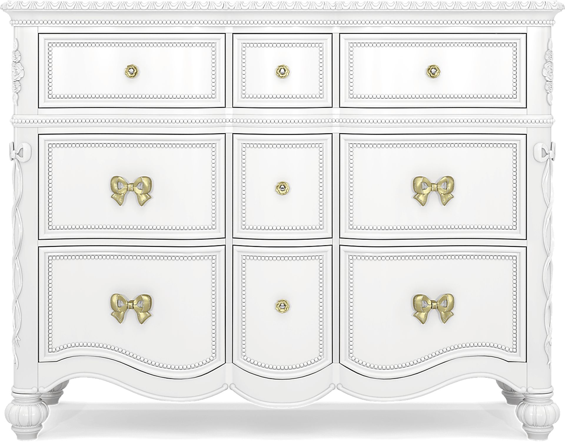Disney Princess Sparkle White 9 Drawer Dresser - Image 1