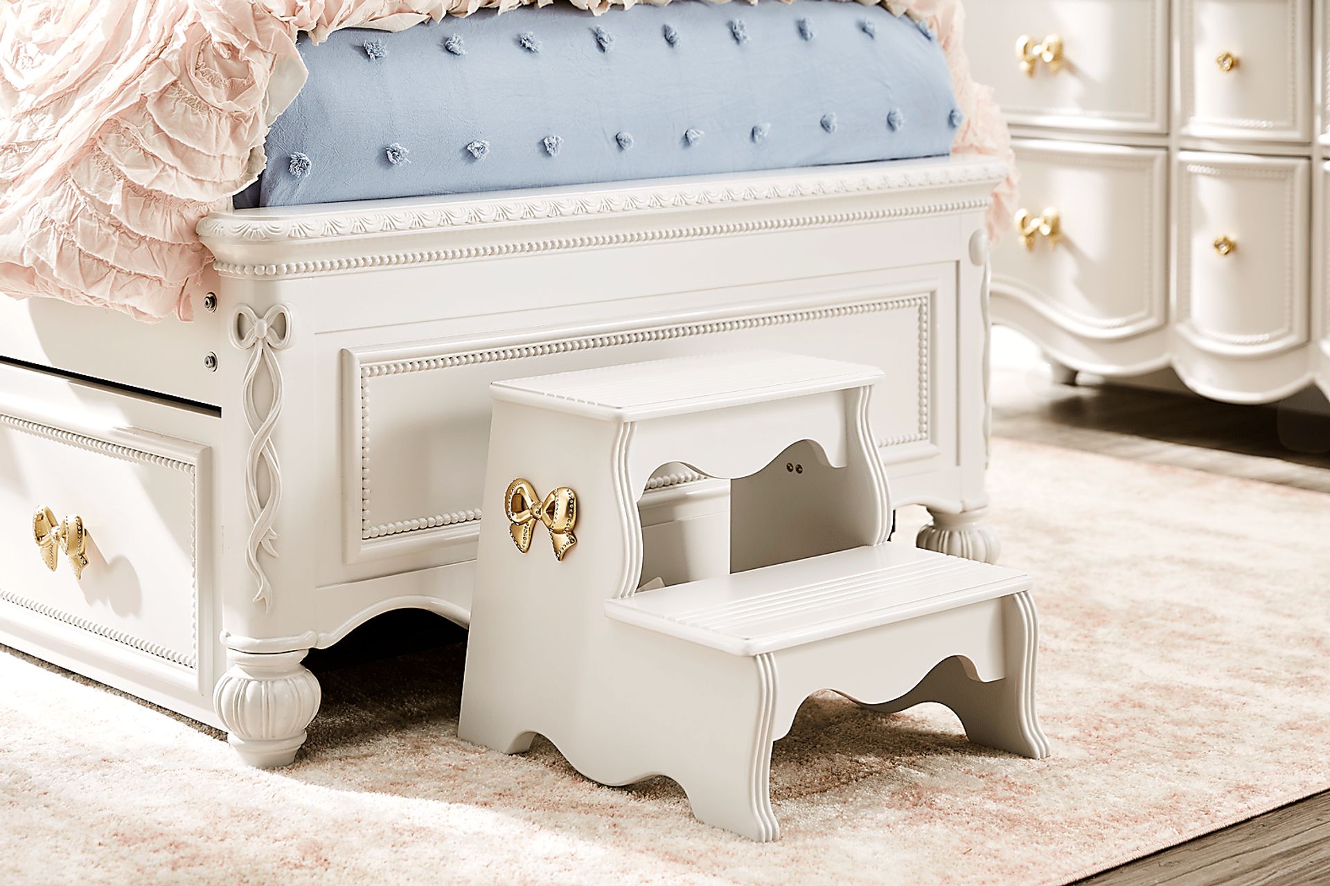 Disney Princess Sparkle White Bed Step Stool - Image 3