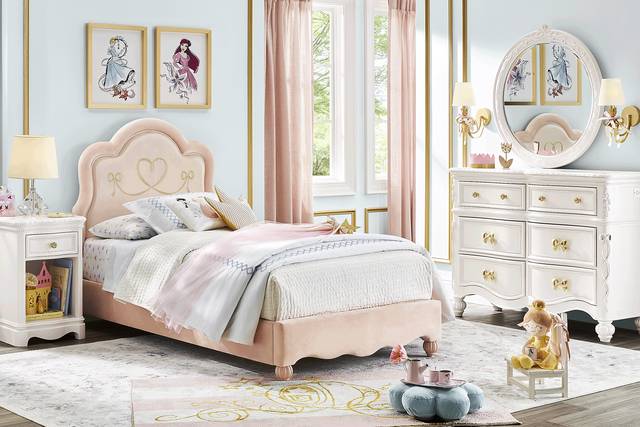 Disney Princess Pink Twin Upholstered Bed - Thumbnail - Image 2