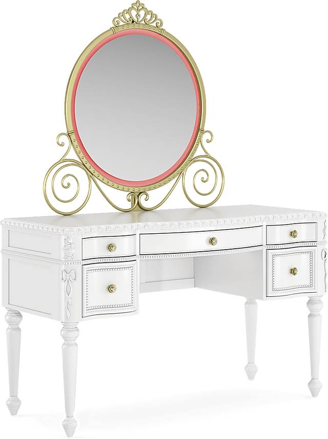 Disney Princess Sparkle White Desk with Carriage Mirror - Thumbnail - Image 9