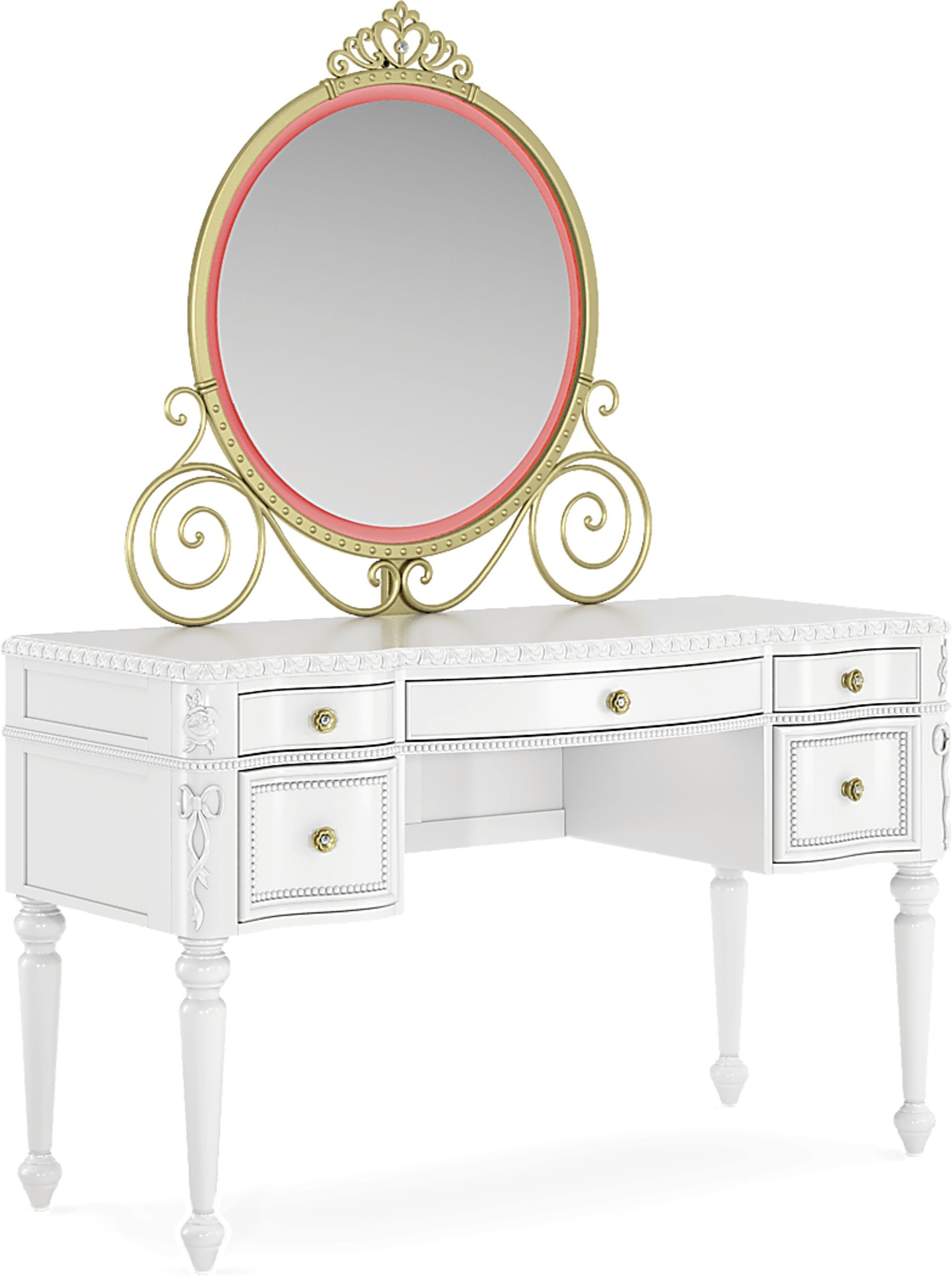 Disney Princess Sparkle White Desk with Carriage Mirror - Image 9