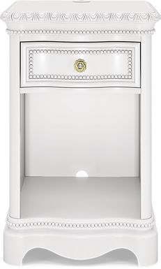Disney Princess Sparkle White Single Drawer Nightstand