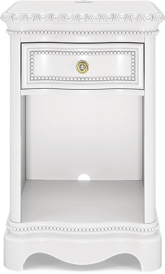 Disney Princess Sparkle White Single Drawer Nightstand - Thumbnail - Image 1