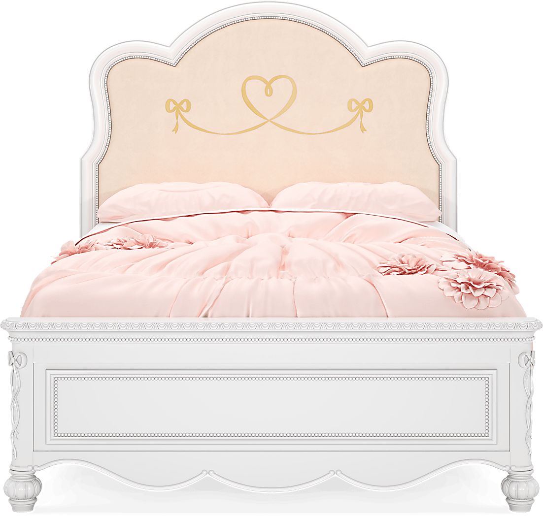Disney Princess Sparkle White Full Upholstered Panel Bedroom