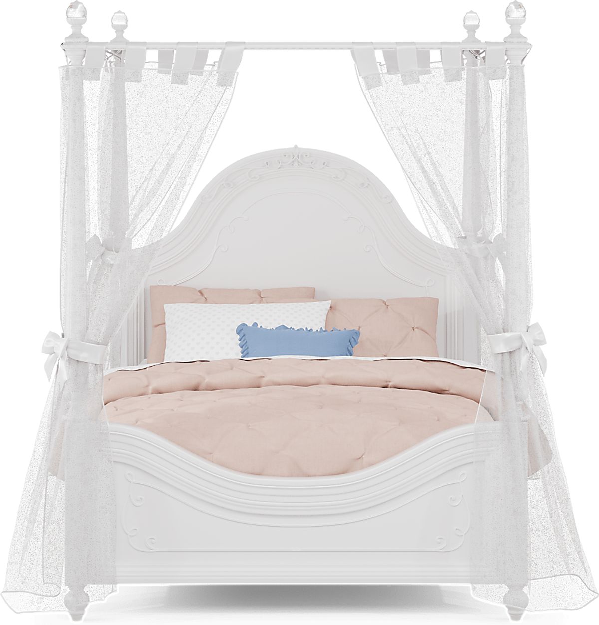 Disney Princess Sparkle White 4 Pc Full Canopy Bed | Rooms to Go