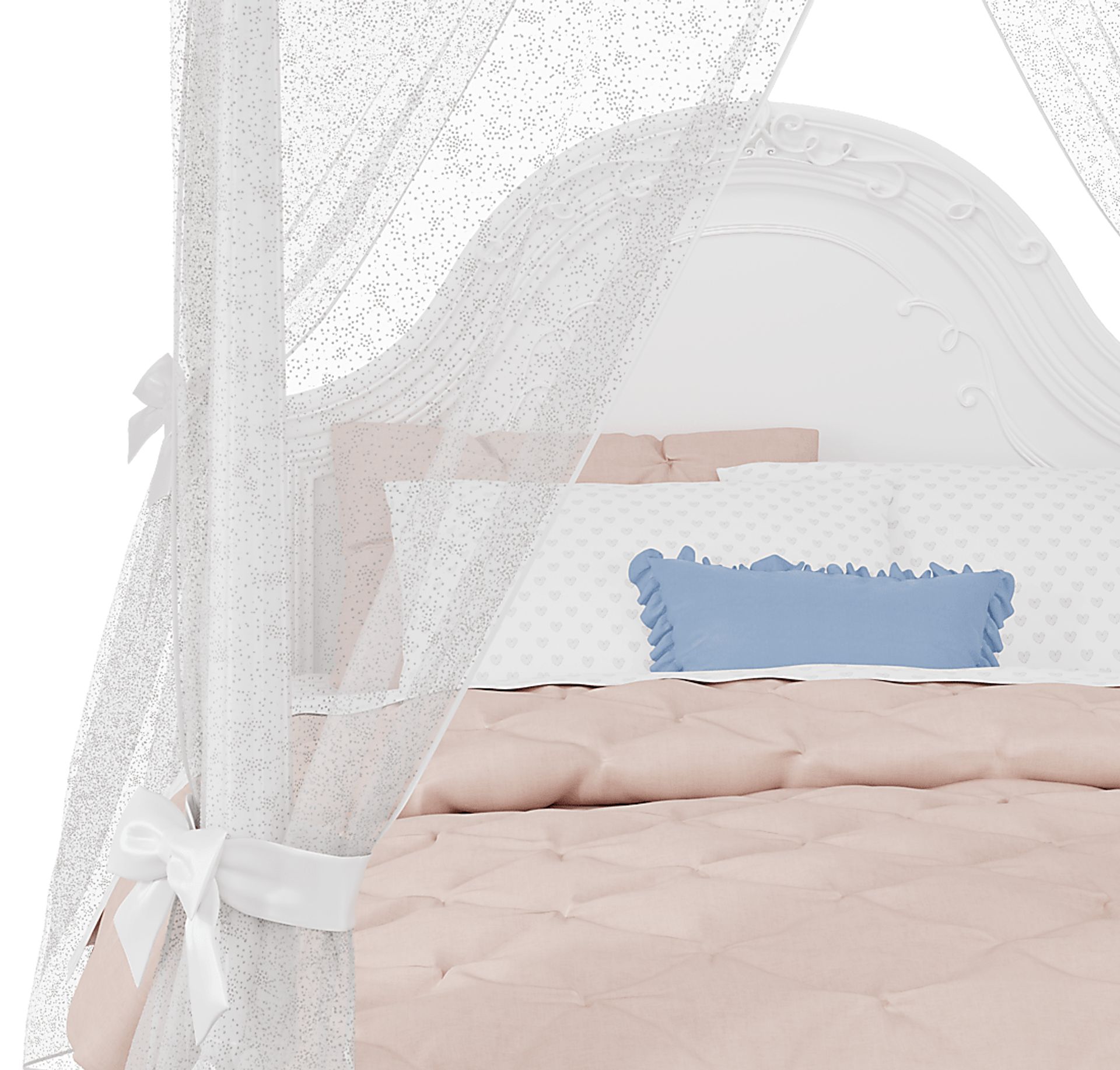 Disney Princess Sparkle White Full Canopy Bedroom - Image 5