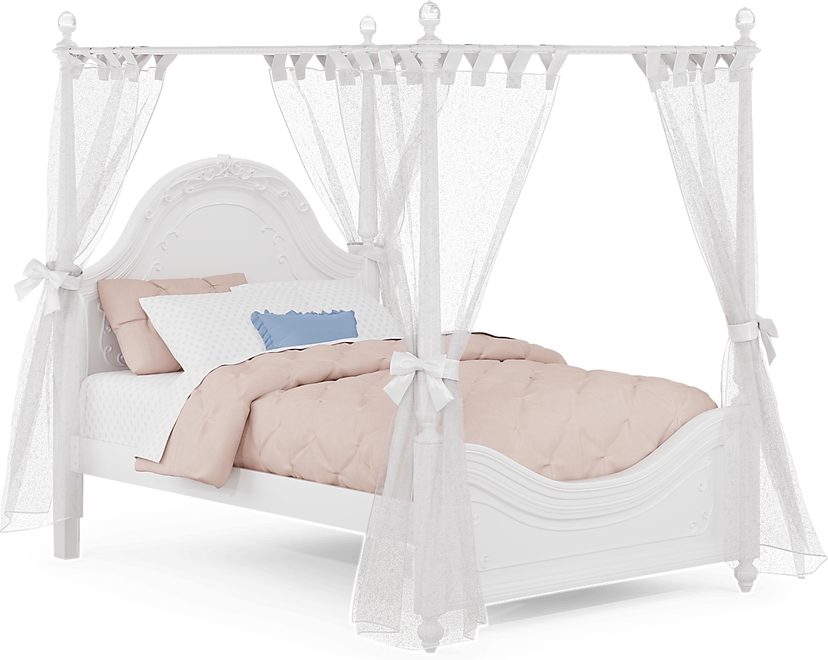 Disney Princess Sparkle White Full Canopy Bed