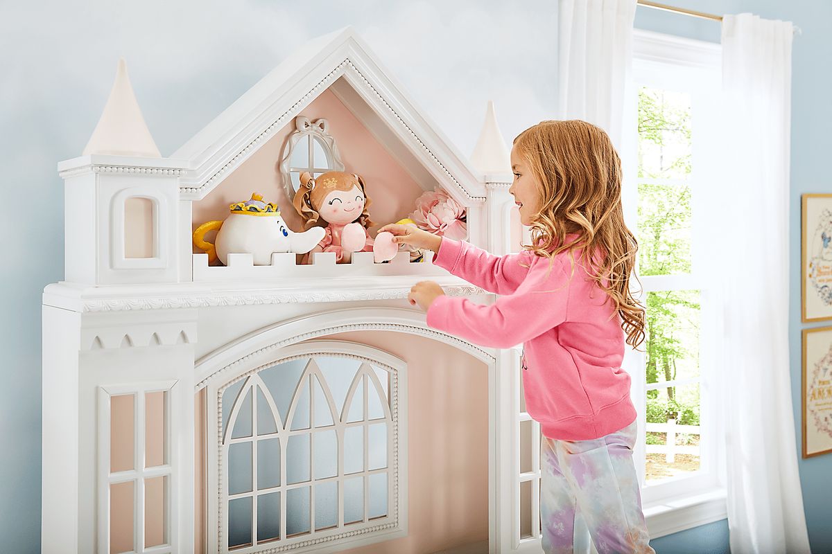 Disney Princess 3 Pc Sparkle White Full Castle Bed With 2 Drawers ...