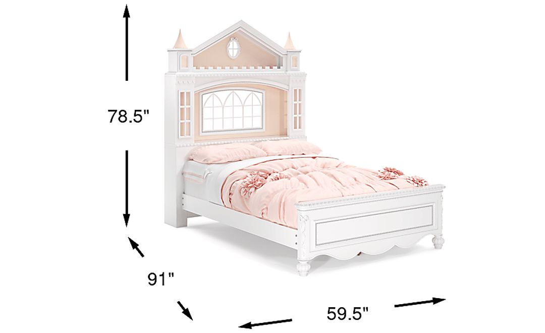 Disney Princess Sparkle White Full Castle Bed