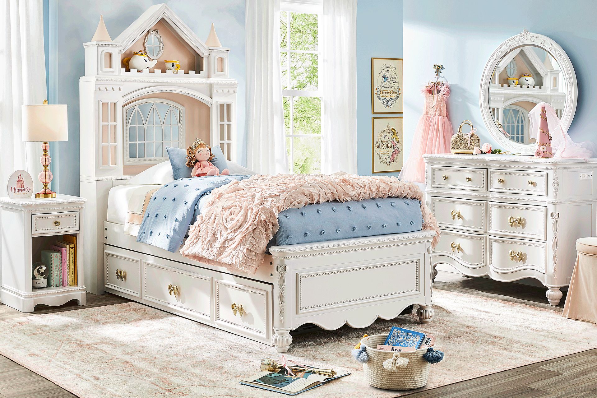Disney Princess Sparkle White 6 Drawer Dresser - Image 5