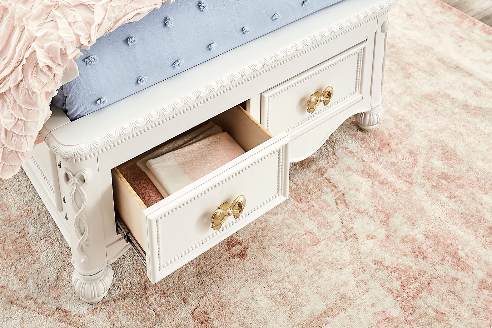 Disney Princess Sparkle White Full Castle Storage Bed - Thumbnail 5