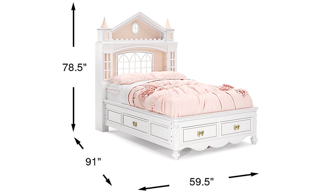 Disney Princess Sparkle White Full Castle Storage Bed