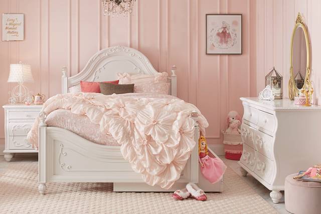 Disney Princess Sparkle White Full Panel Bedroom - Thumbnail - Image 1