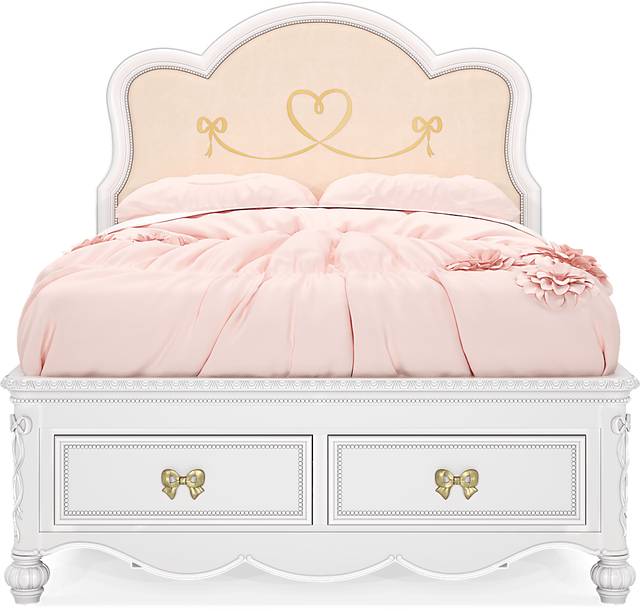 Disney Princess Sparkle White Full Upholstered Storage Bed - Thumbnail - Image 2