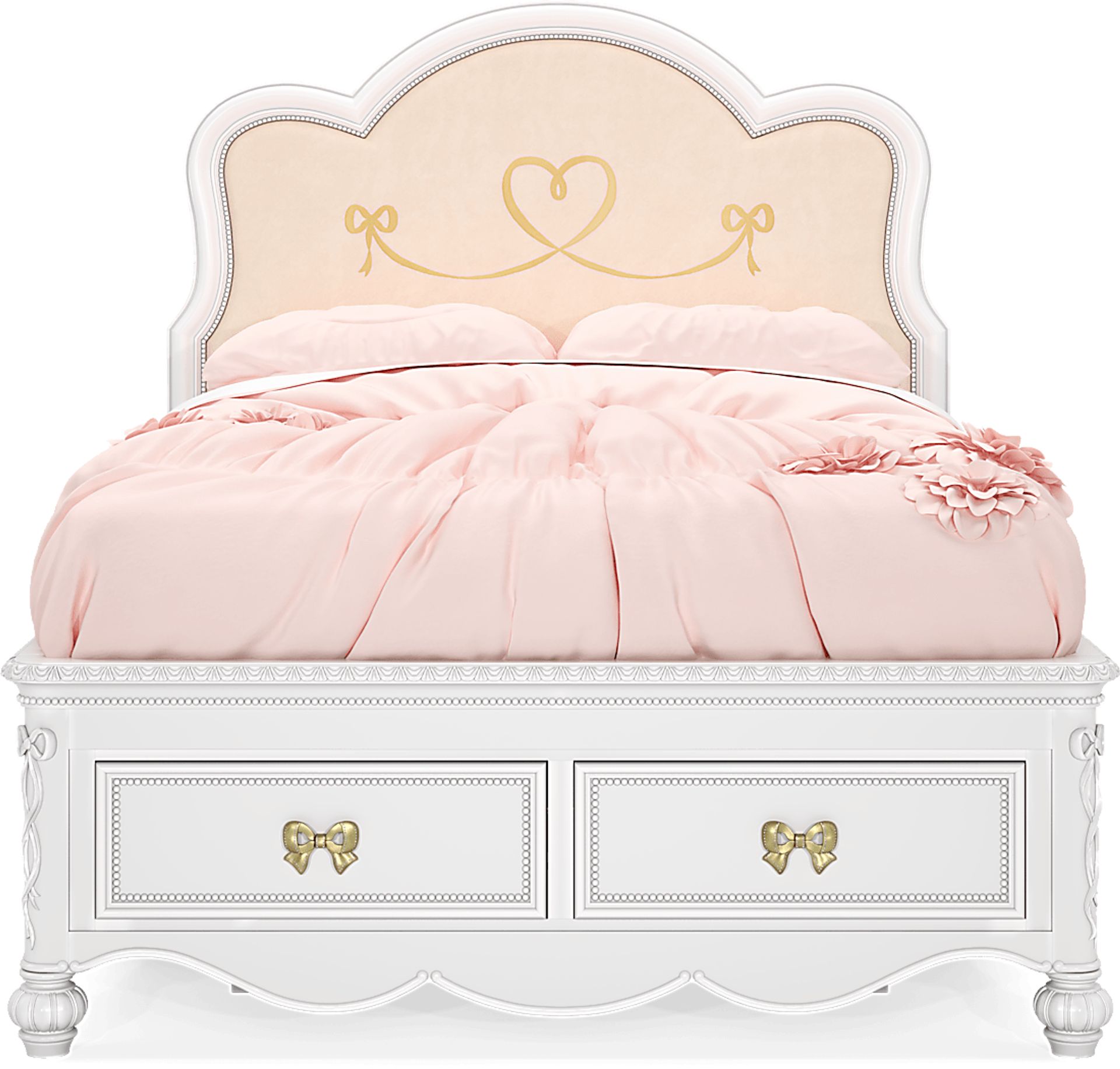 Disney Princess Sparkle White Full Upholstered Storage Bed - Image 2