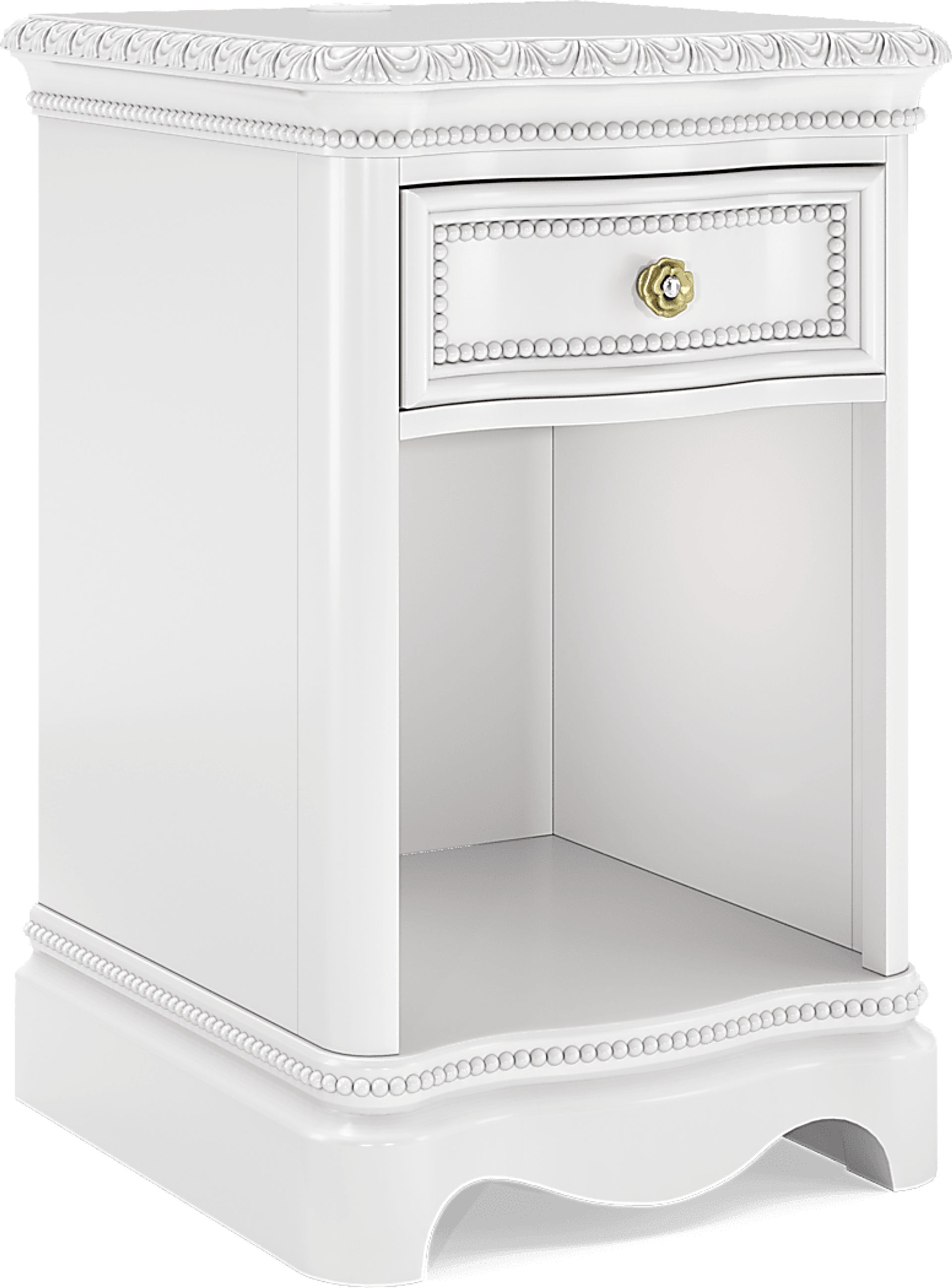 Disney Princess Sparkle White Single Drawer Nightstand - Image 2