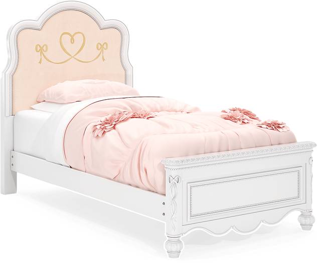 Disney Princess Sparkle White Twin Upholstered Bedroom - Thumbnail - Image 2