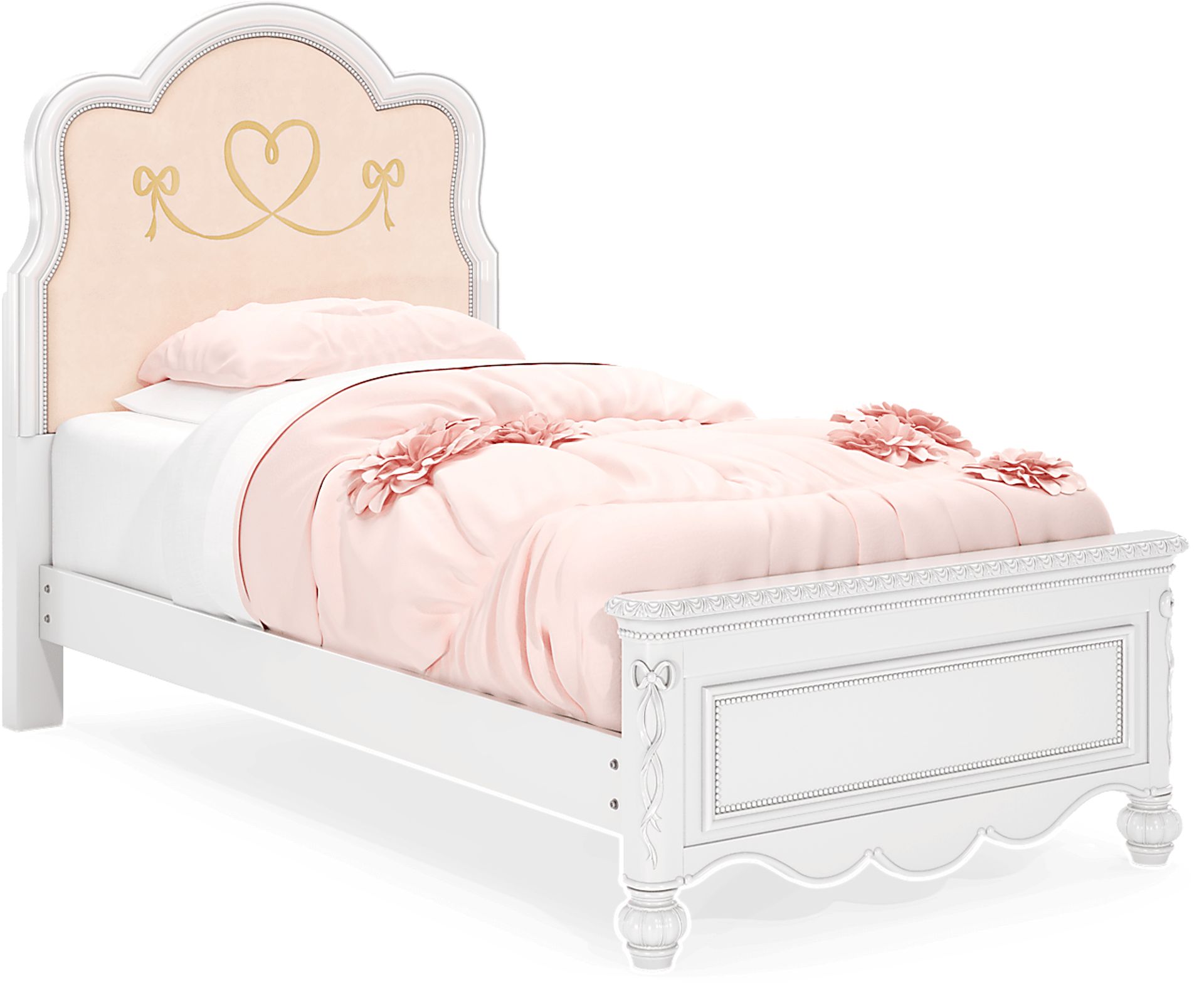 Disney Princess Sparkle White Twin Upholstered Bedroom - Image 2