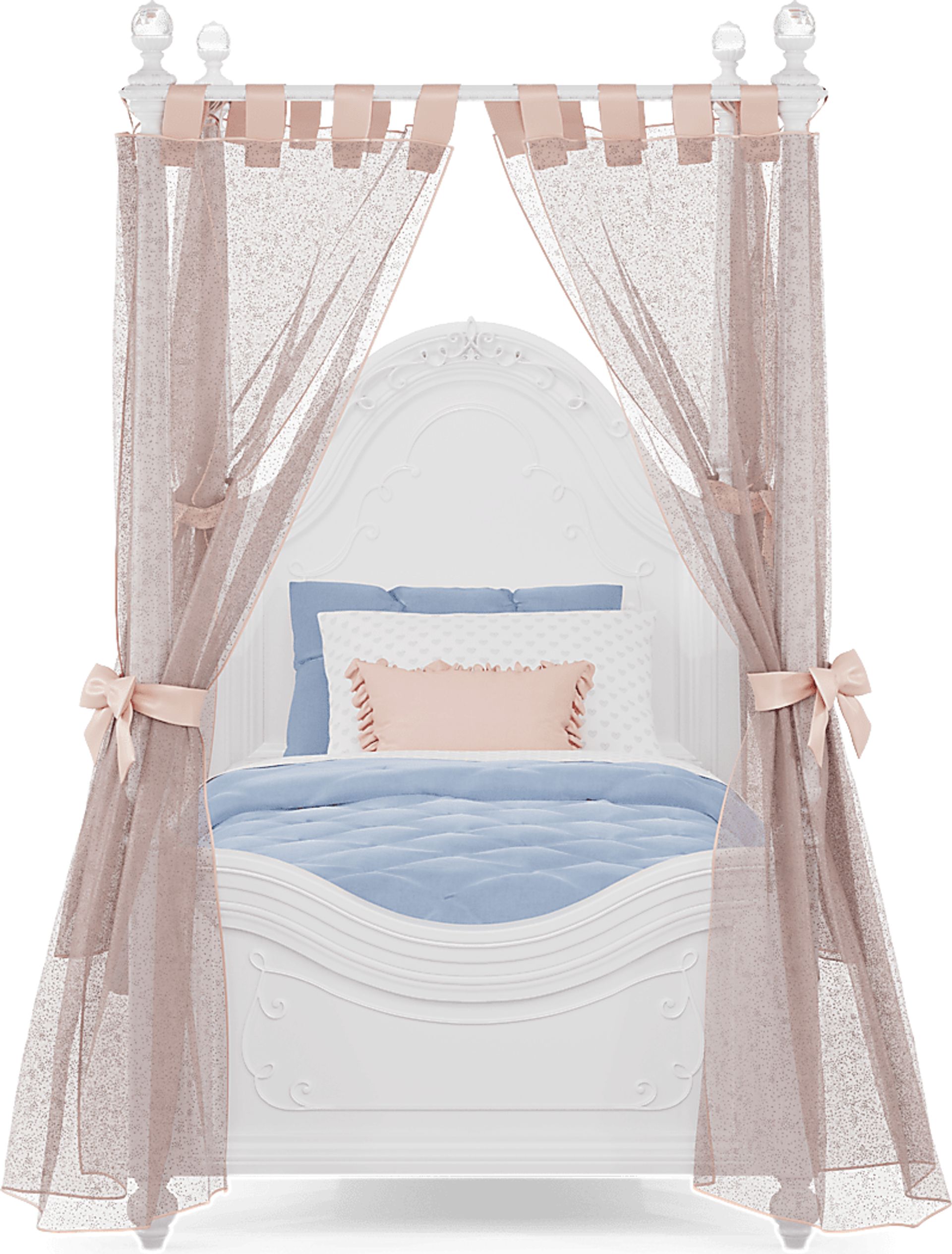 Disney Princess Sparkle White Bedroom with Royal Gold Full Carriage Bed - Image 3