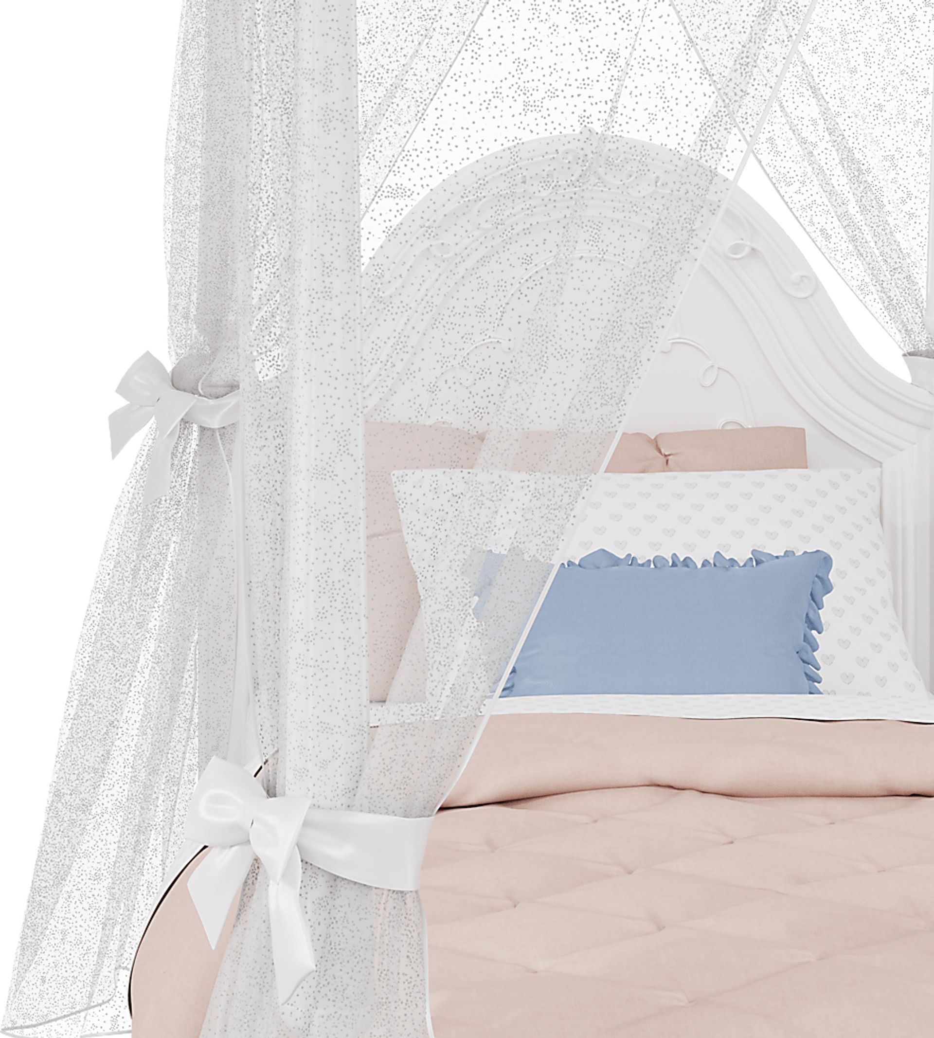 Disney Princess Sparkle White Twin Canopy Bed - Image 4