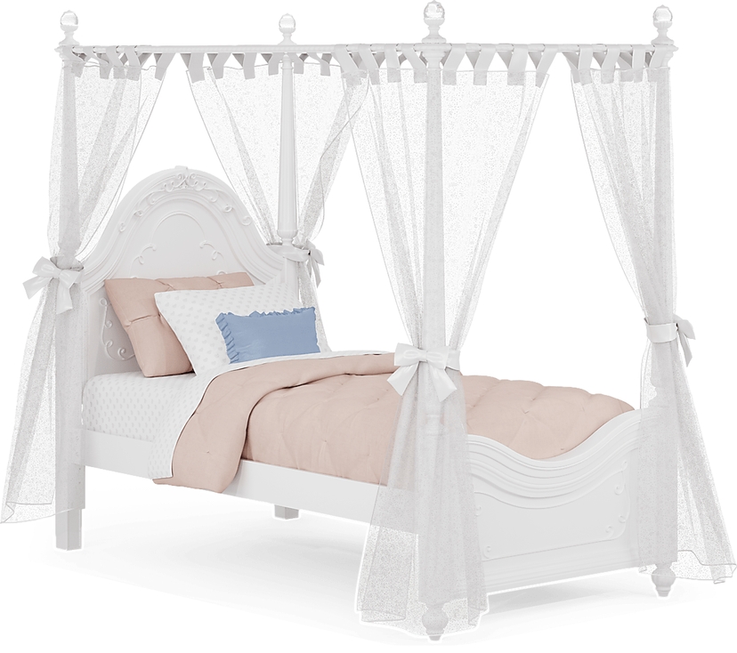 Disney Princess Sparkle White Twin Canopy Bed