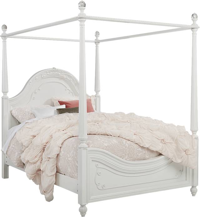 Disney Princess Sparkle White Twin Canopy Bed - Thumbnail - Image 1