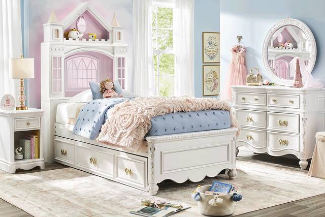 Disney Princess Sparkle White Twin Castle Bed - Thumbnail - Image 2