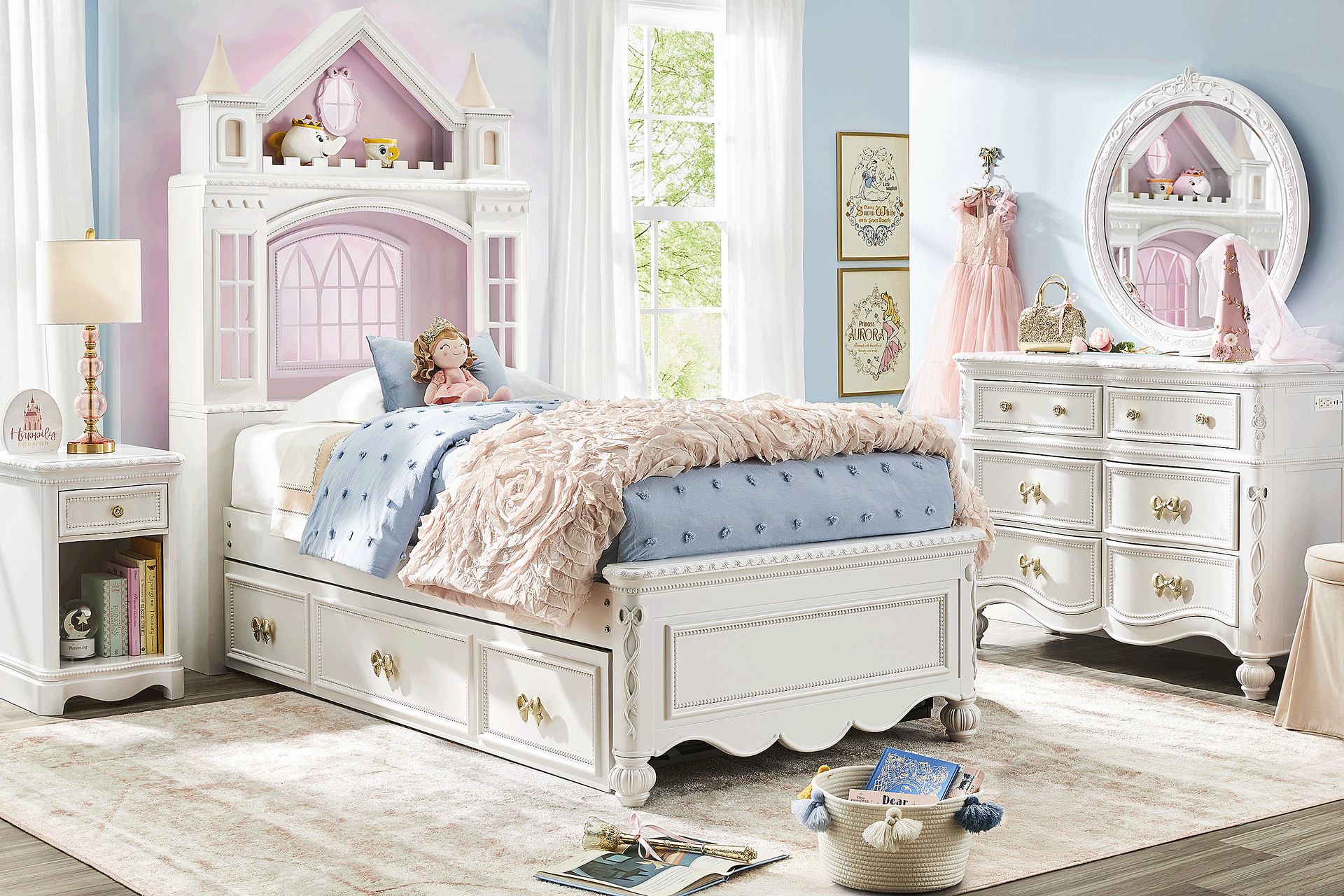 Disney Princess Sparkle White Twin Castle Bed - Image 2