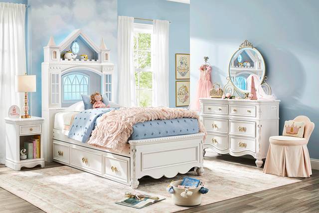 Disney Princess Sparkle White Twin Castle Bedroom - Thumbnail - Image 1