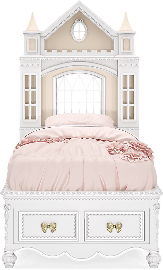 Disney Princess Sparkle White Twin Castle Storage Bed