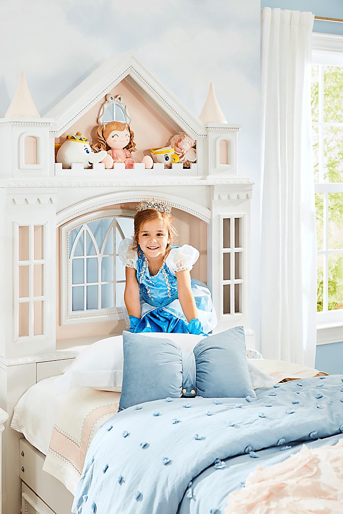Disney Princess Sparkle White Twin Castle Storage Bed