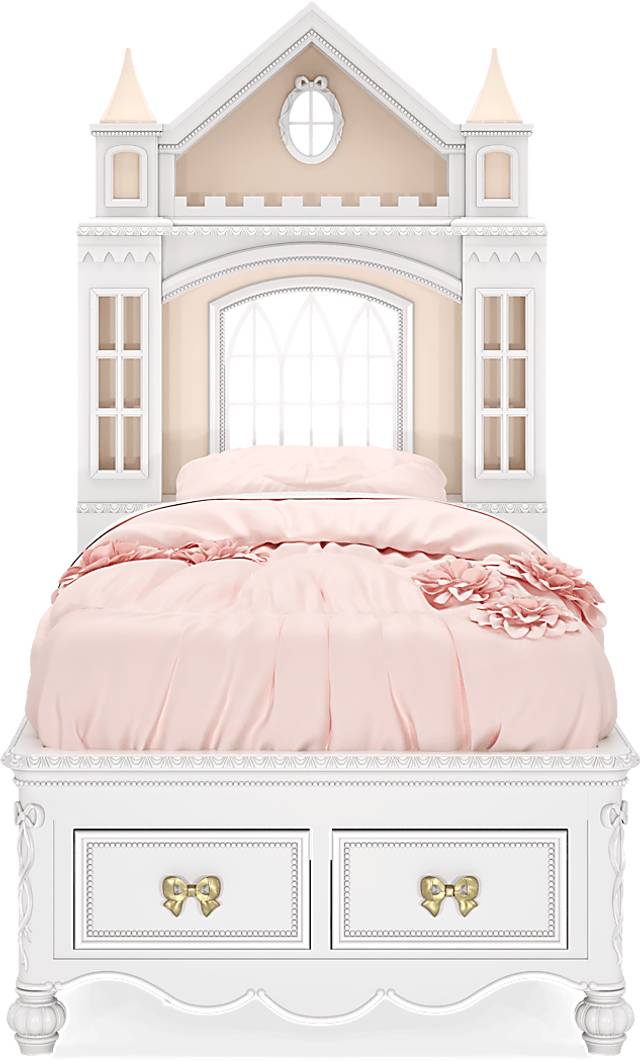 Disney Princess Sparkle White Twin Castle Storage Bed - Thumbnail - Image 2