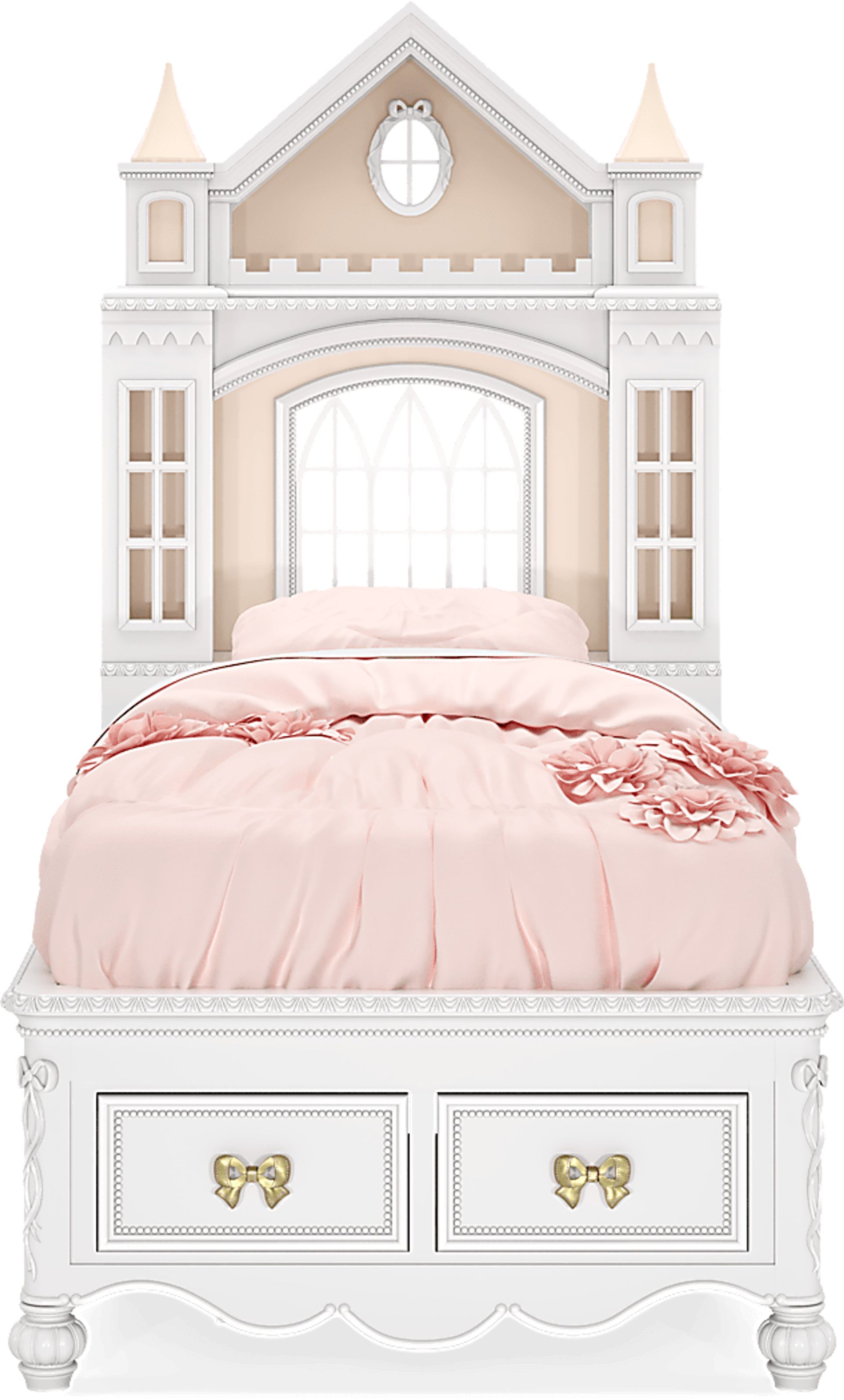 Disney Princess Sparkle White Twin Castle Storage Bed - Image 2